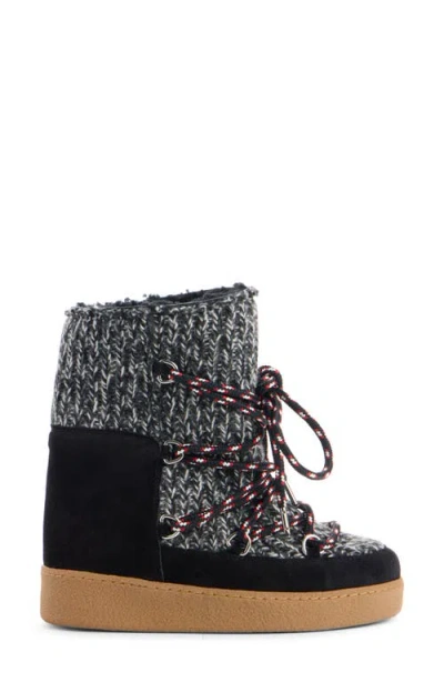 Isabel Marant Nowla Mixed Media Snow Boot In Black