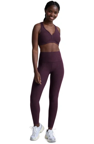 Beyond Yoga Powerbeyond Midi Legging In Rich Plum In Burgundy
