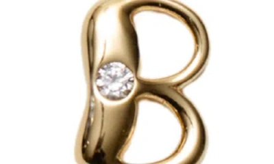 Argento Vivo Sterling Silver Cubic Zirconia Bubble Initial Necklace In Gold