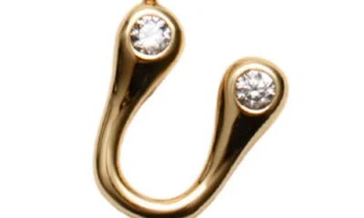 Argento Vivo Sterling Silver Cubic Zirconia Bubble Initial Necklace In Gold