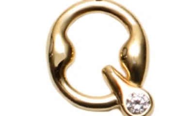 Argento Vivo Sterling Silver Cubic Zirconia Bubble Initial Necklace In Gold