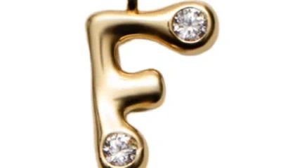 Argento Vivo Sterling Silver Cubic Zirconia Bubble Initial Necklace In Gold