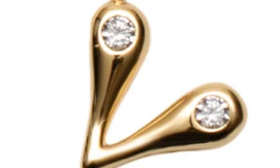 Argento Vivo Sterling Silver Cubic Zirconia Bubble Initial Necklace In Gold