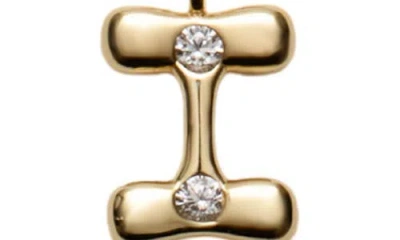 Argento Vivo Sterling Silver Cubic Zirconia Bubble Initial Necklace In Gold