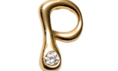 Argento Vivo Sterling Silver Cubic Zirconia Bubble Initial Necklace In Gold