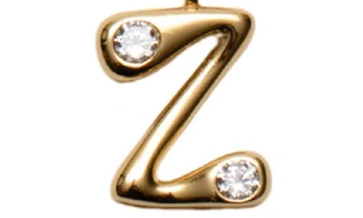 Argento Vivo Sterling Silver Cubic Zirconia Bubble Initial Necklace In Gold