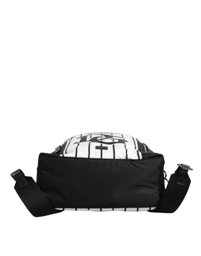 Pre-owned Dolce & Gabbana Black White Vulcano Royal King Print Men Backpack Men's Bag ()