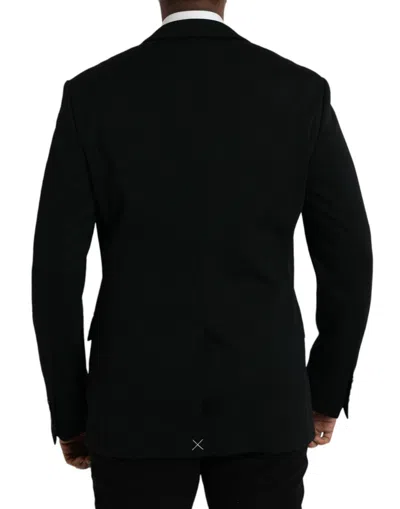Dolce & Gabbana Black Wool Single Breasted Coat Men's Blazer In Black