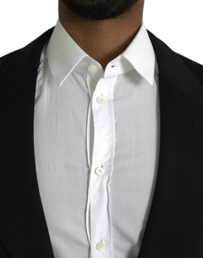 Dolce & Gabbana Black Wool Single Breasted Coat Men's Blazer In Black