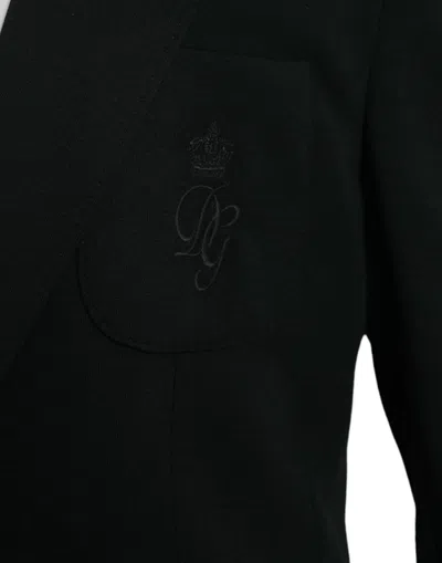 Dolce & Gabbana Black Wool Single Breasted Coat Men's Blazer In Black
