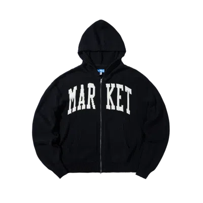 Market Classic  Arc Full Zip Sweater Hoodie In Black