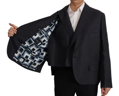 Dolce & Gabbana Blue Linen Formal Mens Blazer Men's Jacket In Blue