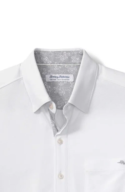 Tommy Bahama San Lucio Lotus Happy Hour Islandzone® Short Sleeve Cotton Blend Button-up Shirt In White