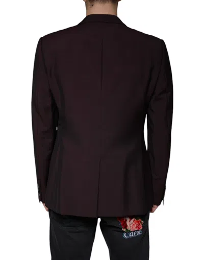 Dolce & Gabbana Bordeaux Wool Single Breasted Dress Men's Blazer In Burgundy