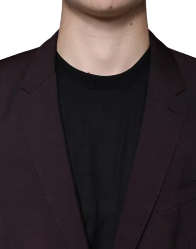 Dolce & Gabbana Bordeaux Wool Single Breasted Dress Men's Blazer In Burgundy