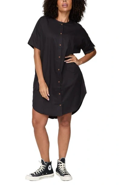 Turtledove London Organic Cotton Nina Midi Dress In Black