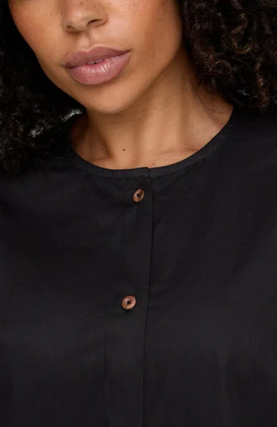 Turtledove London Organic Cotton Nina Midi Dress In Black