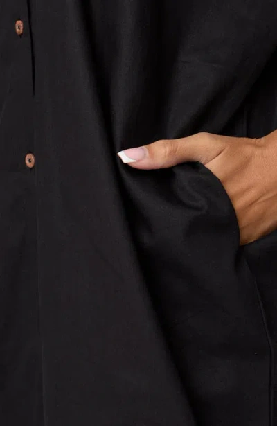 Turtledove London Organic Cotton Nina Midi Dress In Black