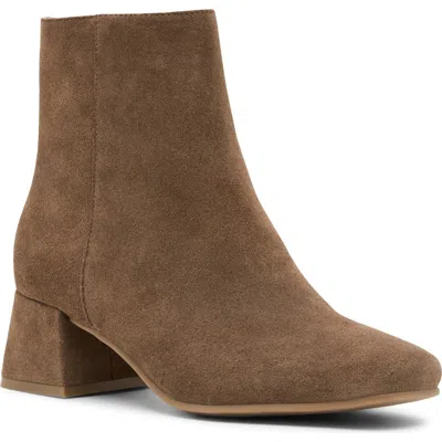 Blondo Lizzy Waterproof Square Toe Block Heel Bootie In Brown