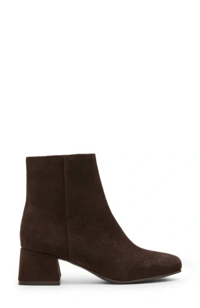 Blondo Lizzy Waterproof Square Toe Block Heel Bootie In Brown
