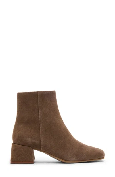 Blondo Lizzy Waterproof Square Toe Block Heel Bootie In Brown