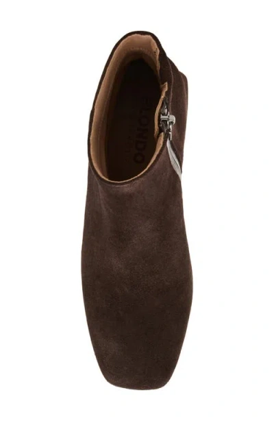 Blondo Lizzy Waterproof Square Toe Block Heel Bootie In Brown