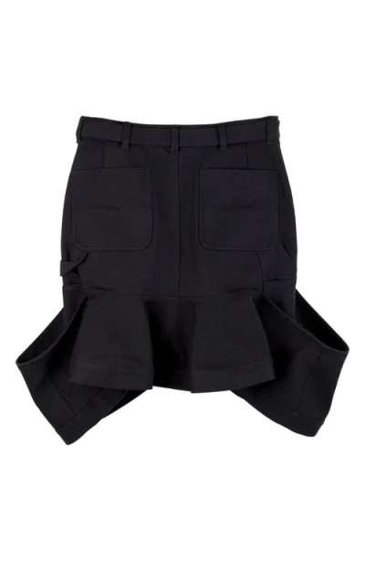 Sacai Carhartt Wip Duck Canvas Skirt In Black