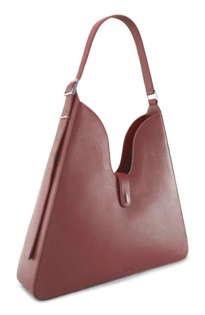 Behno Melina Nappa Leather Shoulder Bag In Brown
