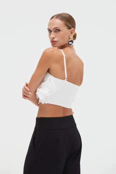 Patbo Chiffon Wonderland Flutter Top In White