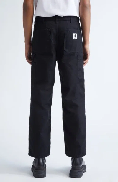 Sacai Carhartt Wip Duck Canvas Carpenter Pants In Black