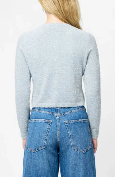 French Connection Fcuk Women's Tinsel Knit Slim Long Sleeves Cardigan Sweater In Blue