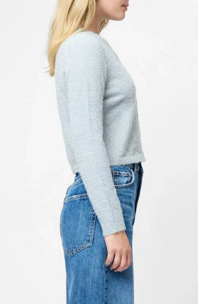 French Connection Fcuk Women's Tinsel Knit Slim Long Sleeves Cardigan Sweater In Blue