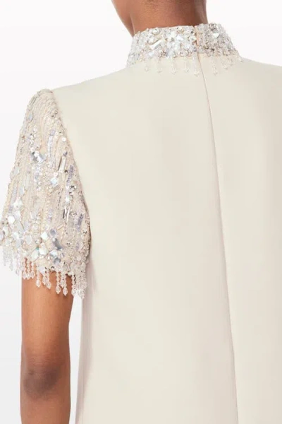 Jenny Packham Edie Sequin-embellished High-neck Maxi Dress In Neutral