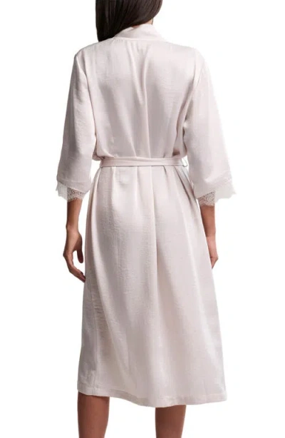 Barefoot Dreams Liquid Lace Trim Satin Robe In White