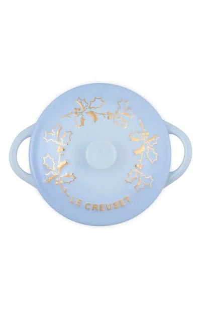 Le Creuset Stoneware Holly Collection 8 Oz. Mini Cocotte In Blue