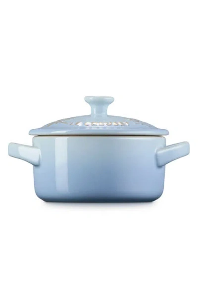 Le Creuset Stoneware Holly Collection 8 Oz. Mini Cocotte In Blue