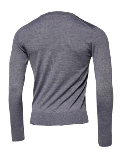 Pre-owned Dolce & Gabbana Gray Cashmere Crew Neck Pullover Men's Sweater ()