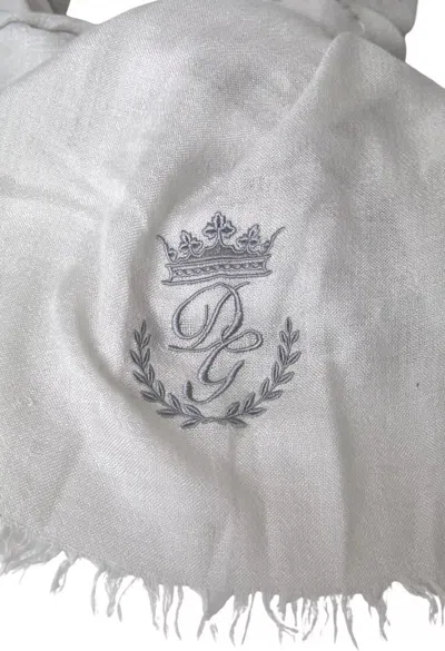 Pre-owned Dolce & Gabbana Gray Cashmere Wrap Shawl Fringe Men's Scarf ()
