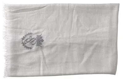 Pre-owned Dolce & Gabbana Gray Cashmere Wrap Shawl Fringe Men's Scarf ()