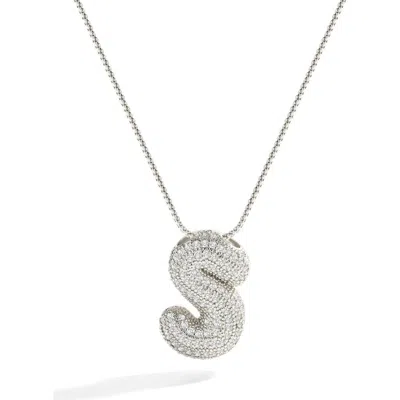Mint & Lily Pave Bubble Initial Necklace In Metallic