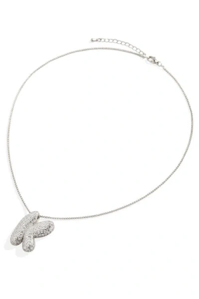 Mint & Lily Pave Bubble Initial Necklace In Metallic