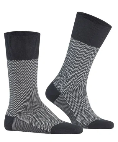 Falke Sensitive Herringbone Socks In Black