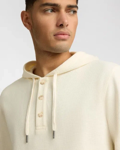 Onia Heavyweight Cotton Waffle Hoodie In Neutral