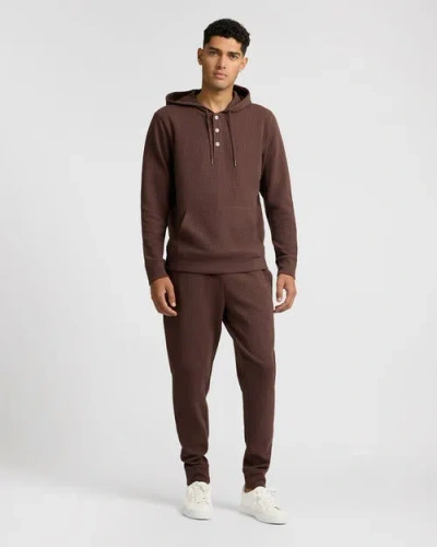 Onia Heavyweight Cotton Waffle Jogger In Brown