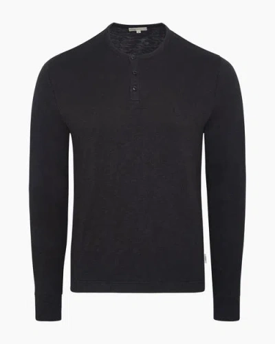 Onia Heavyweight Slub Henley Sweater In Black