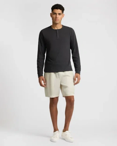 Onia Heavyweight Slub Henley Sweater In Black