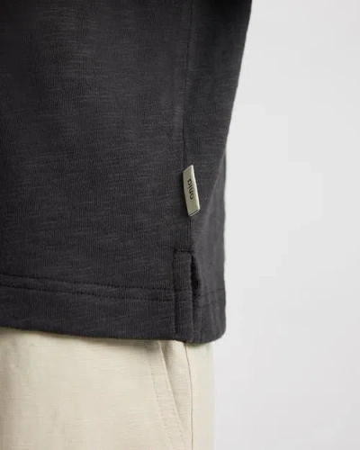 Onia Heavyweight Slub Henley Sweater In Black