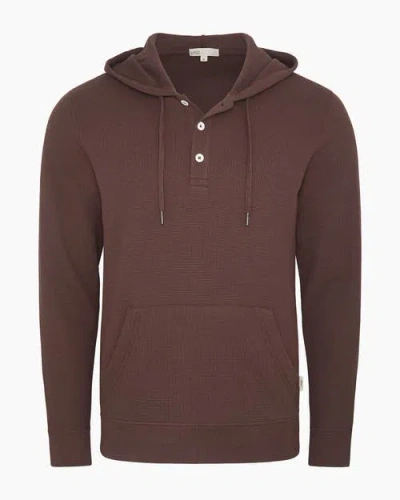 Onia Heavyweight Cotton Waffle Hoodie In Brown