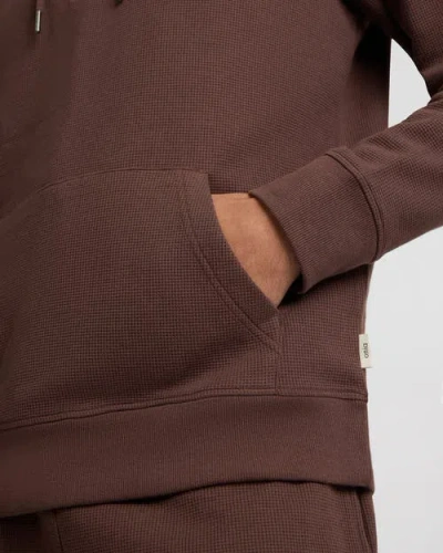 Onia Heavyweight Cotton Waffle Hoodie In Brown