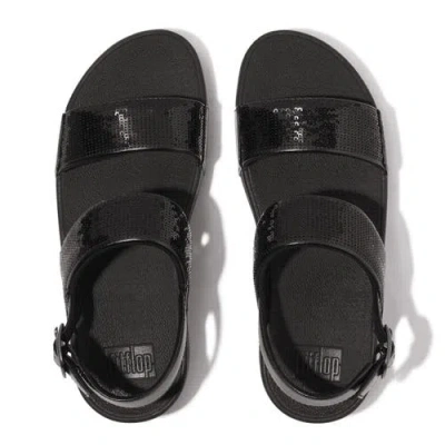 Fitflop Lulu Sequin Back-strap Sandals In Black